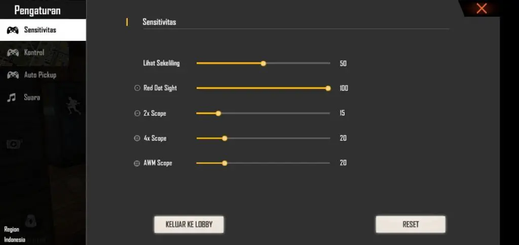 Cara Setting Sensitivitas Free Fire Auto Headshot Terbaru 2020 1 settingan sensitivitas ff terbaiik