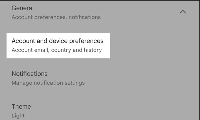 Account and Device Preferences